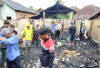Diduga Korsleting Listrik, Rumah Semi Permanen di Lembak Muara Enim Ludes Terbakar