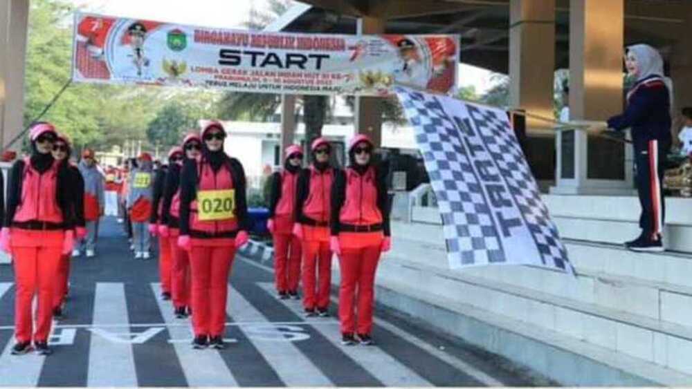 Lomba Gerak Jalan Meriahkan Perayaan HUT RI ke-78 di Prabumulih