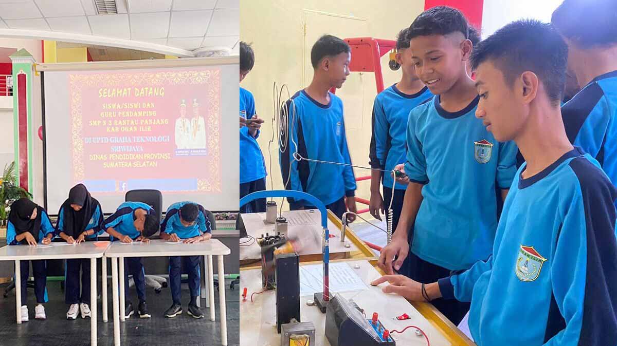 Field Trip Edukatif, Pelajar SMPN 3 Rantau Panjang Kunjungi Graha Teknologi Sriwijaya