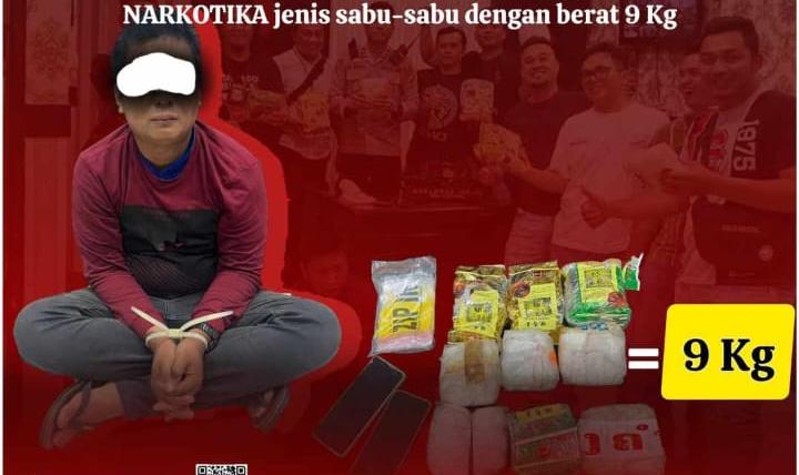 Penyelundupan Sabu Seberat 9 Kilogram Digagalkan di Palembang