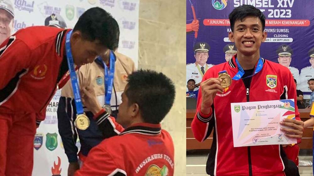 Pencapaian Luar Biasa Anggota Polres OKU Timur,  Bripda M Nur Ihsan Sabet Emas Kickboxing Porprov Sumsel XIV