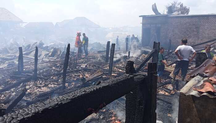 Kuat Dugaan Kebakaran di Pemukiman Padat Penduduk di Perbatasan Kecamatan IB-II dan Gandus Berasal dari Ledaka