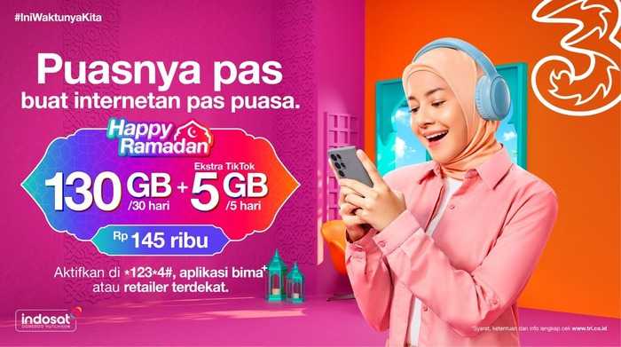 Sepanjang Bulan Ramadan, Tri Beri Pelanggan Kuota 130 GB Sebesar Rp 145 Ribu