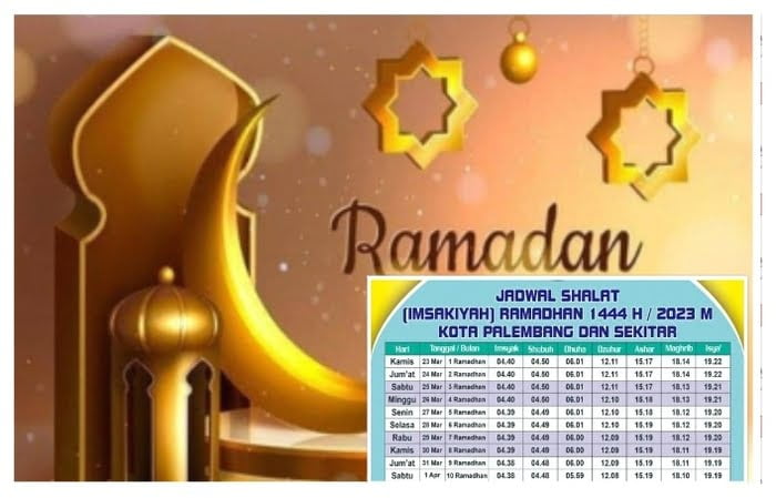 LENGKAP! Link Jadwal Imsakiyah Ramadhan 2023 untuk Kota Palembang dan Sekitarnya