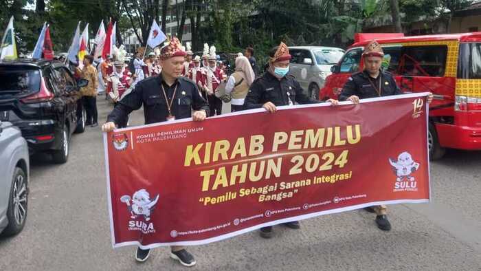 Mengenalkan Pemilu 2024, Kirab Pemilihan Umum Berkunjung ke Palembang