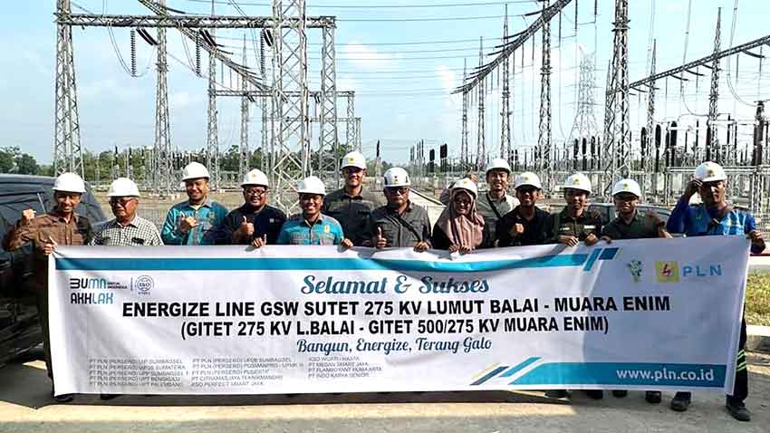 Energize SUTET 275 kV Lumut Balai-Muara Enim